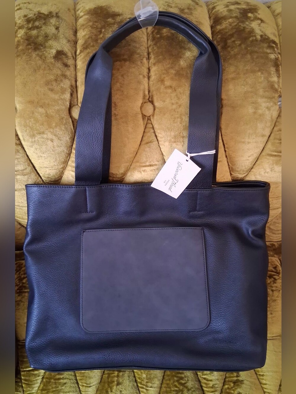 Universal Thread Black Tote with Grey Front Slip Pocket